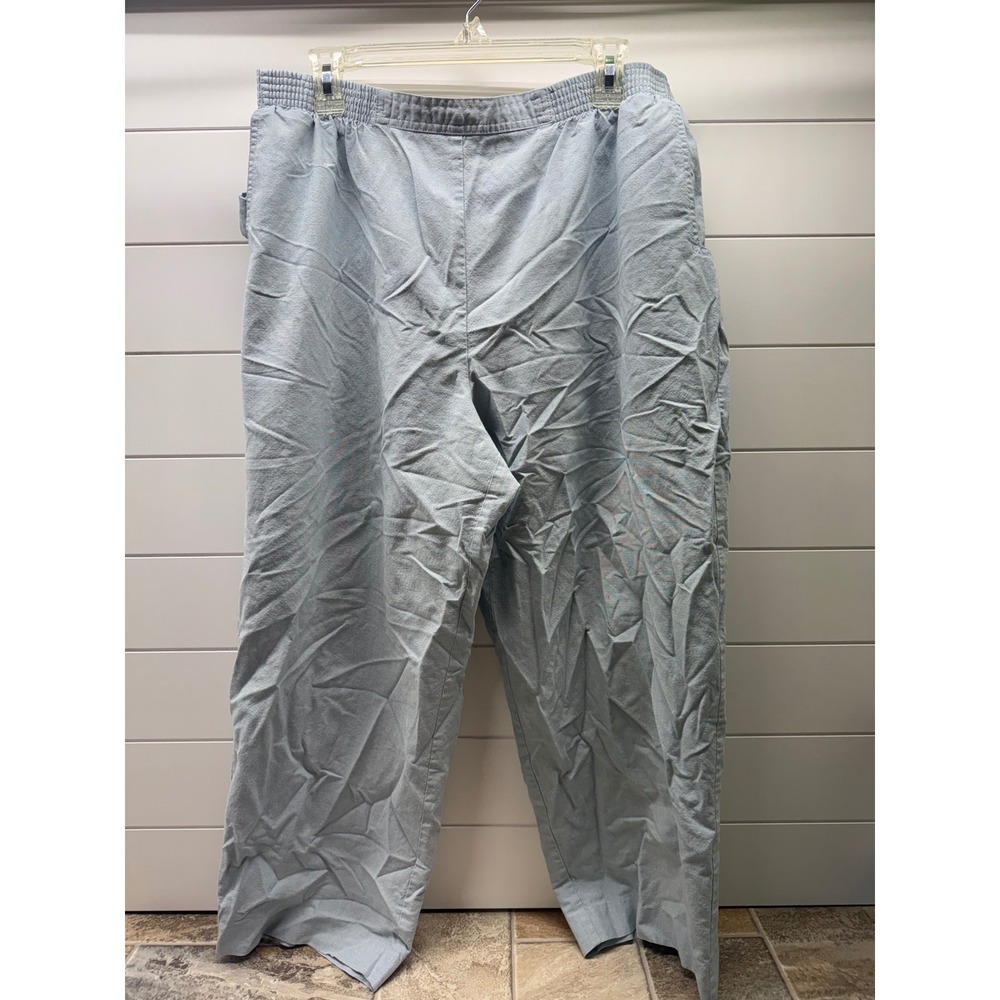 Alfred Dunner Woman‎ 18W Light Blue Chambray Elastic Waist Pull On Pants Side